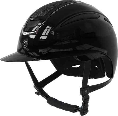 Kask jeździecki Elite Polo, czarny lakierowany, Covalliero